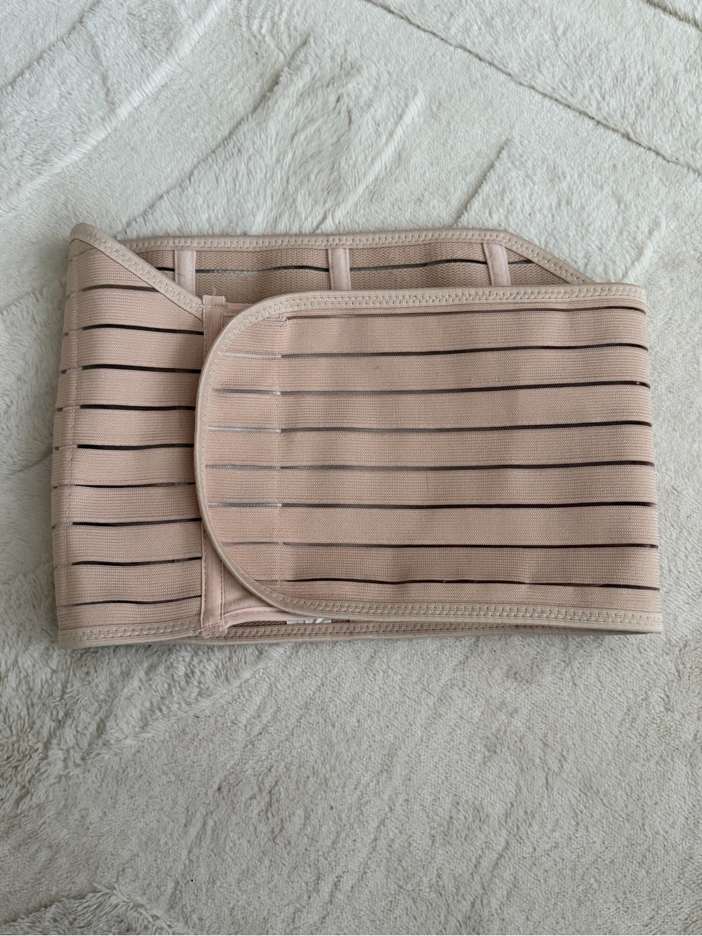 Neutral Beige Women's Waist Support Belt - Adjustable Compression Wrap
